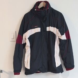 Columbia Vertex Navy red white 3 In 1 Jacket Zip Put Fleece Lining Women L